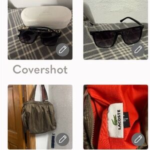 LaCoste Italy🕶️Gradient Sunglasses🐊+LaCoste Hobo Bag & keychain